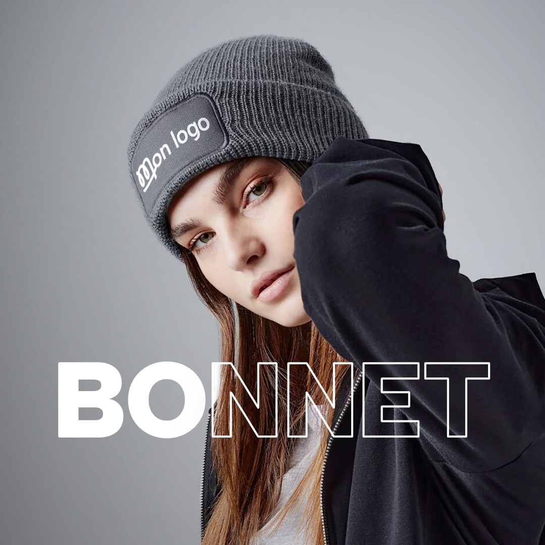 Visuel du produit Bonnet Beanie Patch à personnaliser