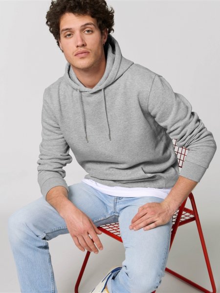 Sweat à capuche Cruiser en coton bio, coloris Heather Grey