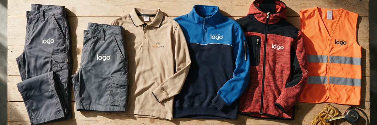 Tenue de travail complète à personnaliser, pantalon, bermuda, polo, sweat, softshell et gilet haute visibilité - mistertee.fr