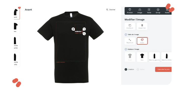 personnalisation d'un tee shirt en ligne