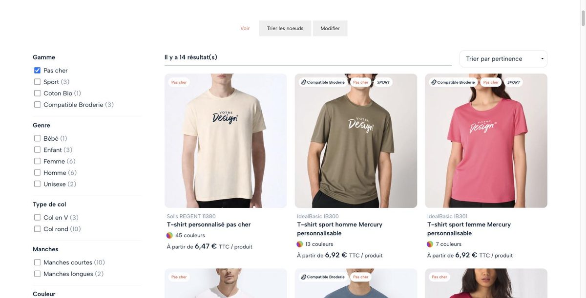 Personnaliser un t-shirt en ligne avec un logo en petit format sur la poitrine - studio Mistertee.fr