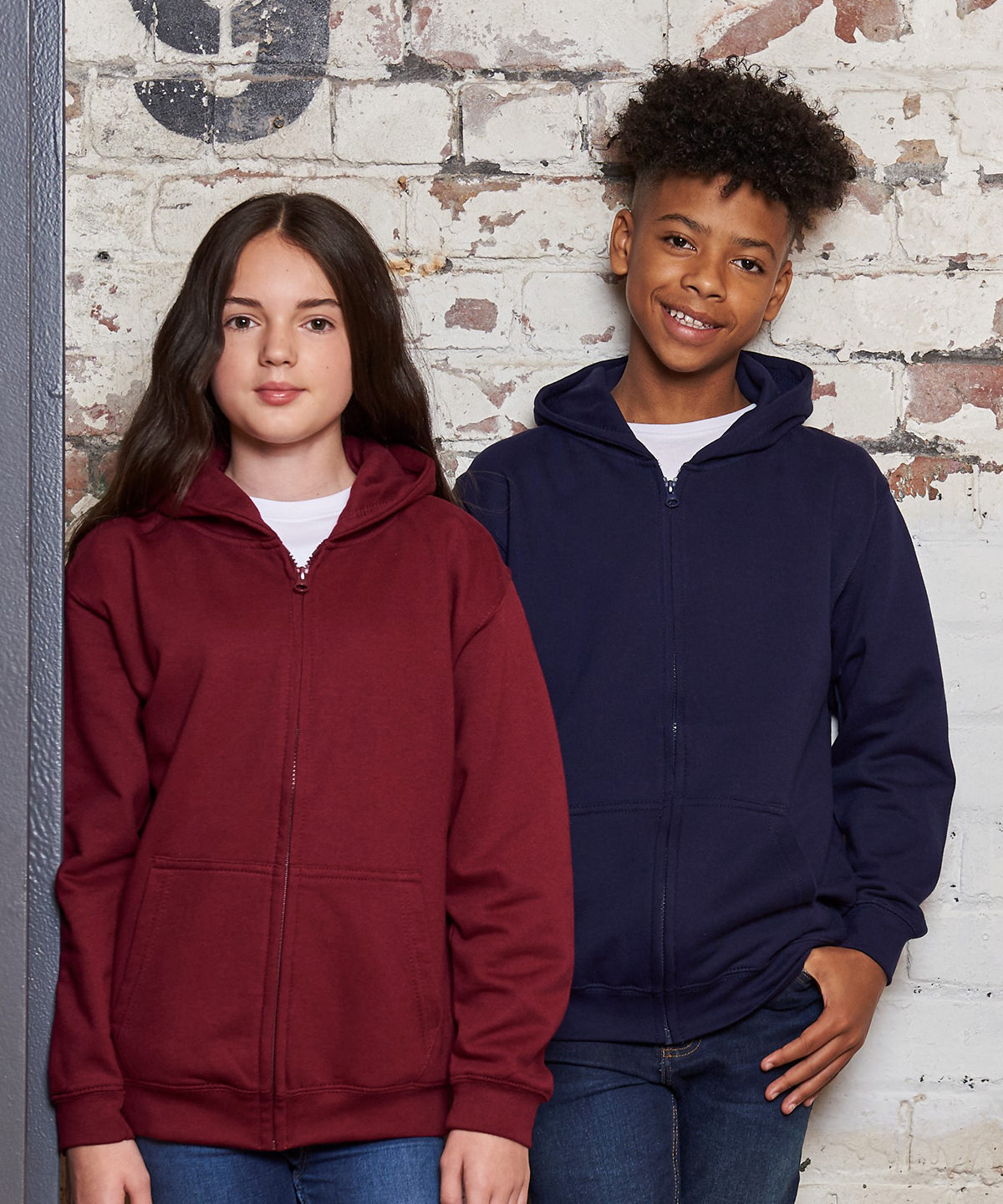 Sweat à Capuche Zippé Enfant – Couleur Unie, Coton/Polyester, Pour Garçons Et Filles 3-12 Ans