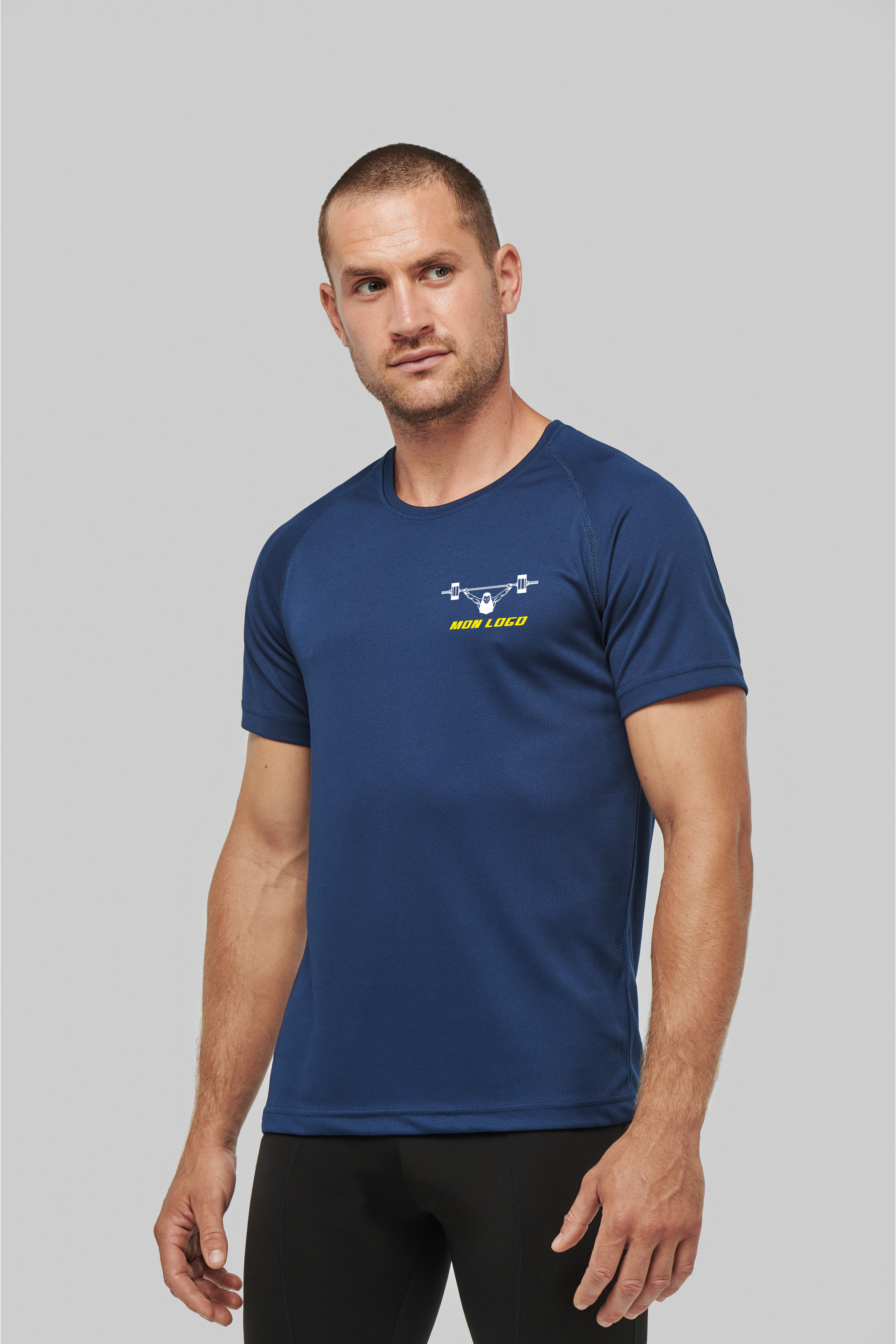 T-shirt de sport personnalisé respirant - manches courtes - Mister Tee