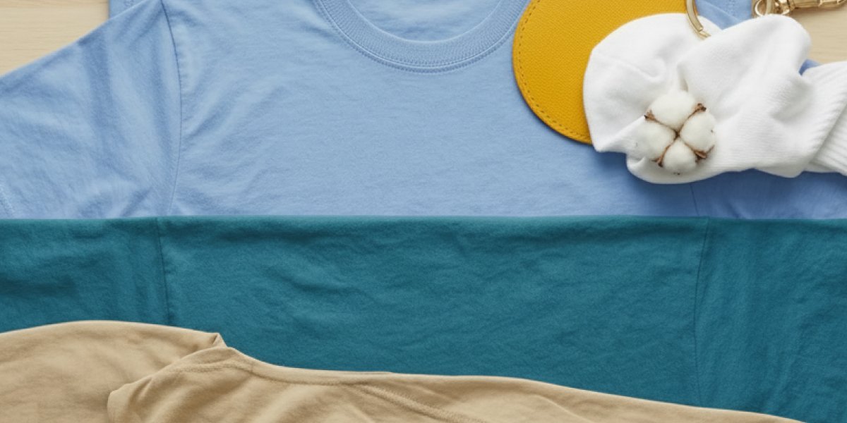 T-shirts bleu, vert et beige 