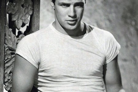Marlon Brando portant le célèbre t-shirt dans le film Un tramway nommé Désir.