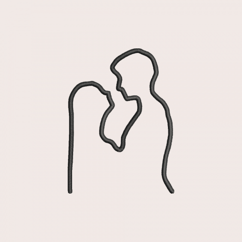 SILHOUETTE COUPLE 5CM NOIR