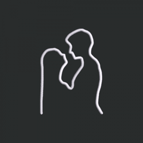 SILHOUETTE COUPLE 5CM BLANC