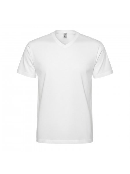 T shirt col V homme personnalisé pas cher Blanc
