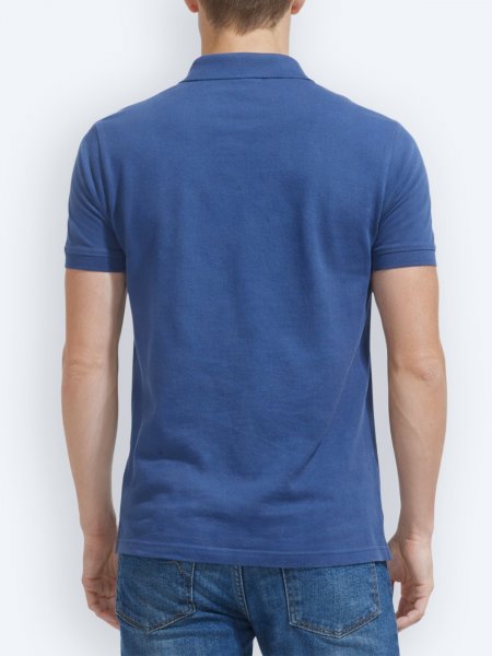 Dos du polo homme Perfect en coloris bleu ardoise Dos du polo homme Perfect en coloris bleu ardoise