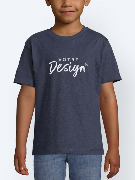 Mannequin enfant de face portant le t-shirt 11770 - IMPERIAL-KIDS couleur french marine