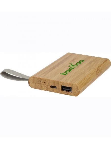 Batterie portable en bambou avec exemple de personnalisation