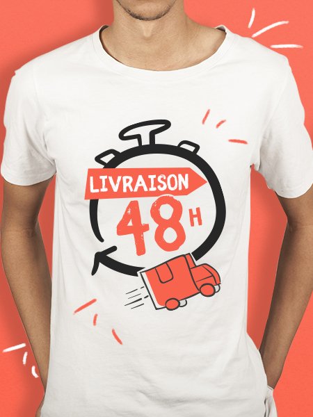 Le t-shirt blanc à personnaliser en 48h chez vous Le t-shirt blanc à personnaliser en 48h chez vous