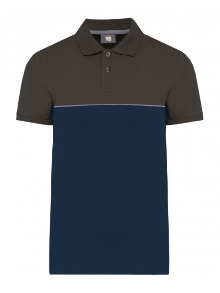 Polo workwear bicolore à personnaliser Navy / Dark Grey