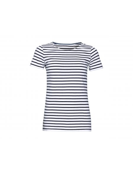 T-shirt femme marinière personnalisable Blanc / Marine