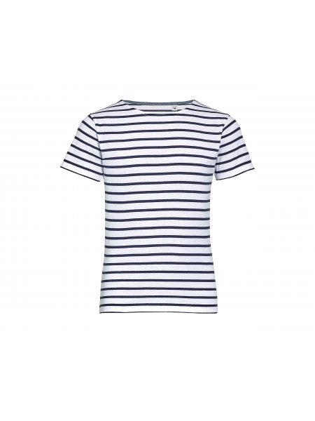T-shirt enfant marinière personnalisable Blanc / Marine