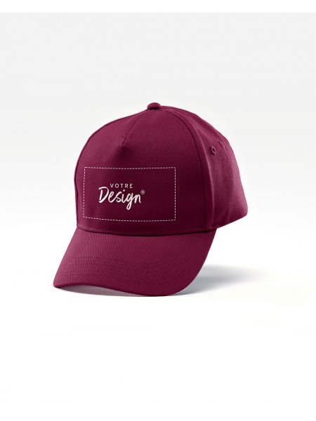 Casquette 5 panneaux à personnaliser Burgundy