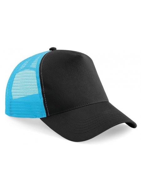 Casquette Trucker filet à personnaliser Black / Surf Blue