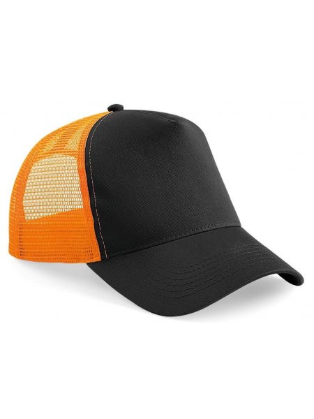 Casquette Trucker filet à personnaliser Black / Orange