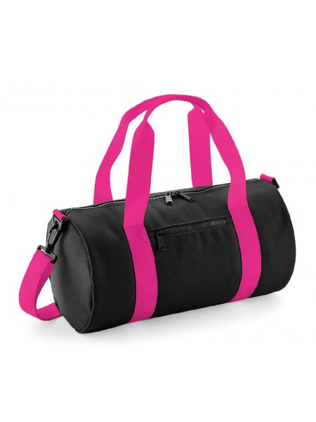 Mini sac barrel personnalisable Black / Fuchsia