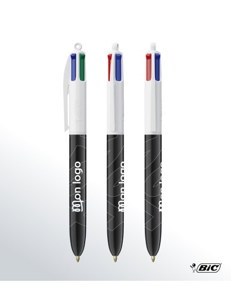 stylo bille noir et blanc, 4 couleurs Bic à personnaliser avec votre logo 