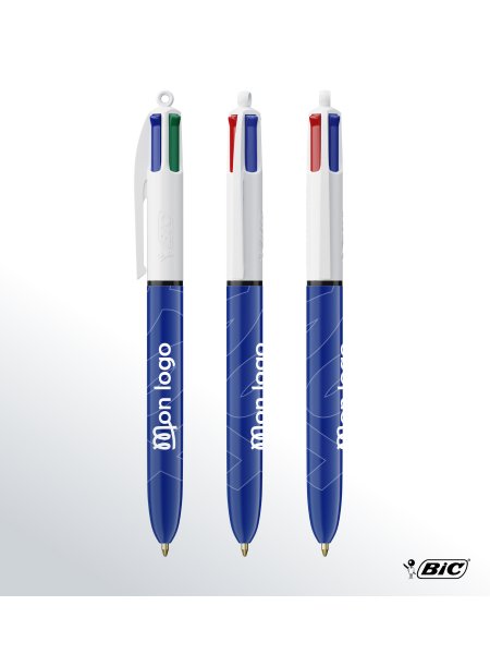 stylo bille bleu et blanc, 4 couleurs Bic à personnaliser avec votre logo 