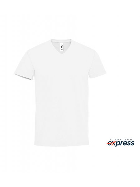 T-shirt col V livraison express White