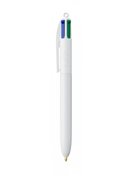 Stylo BIC® 4 Couleurs bille à personnaliser  Blanc