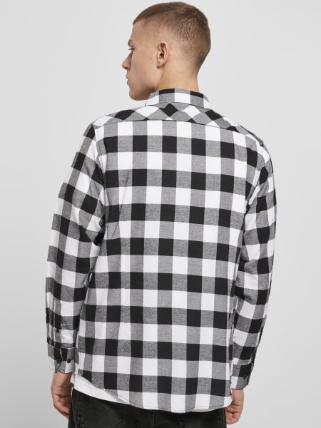 Dos de la chemise à carreaux personnalisable BY031 en coloris Black / White
