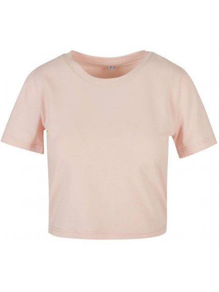 T-shirt crop top femme personnalisable BY042 en coloris rose