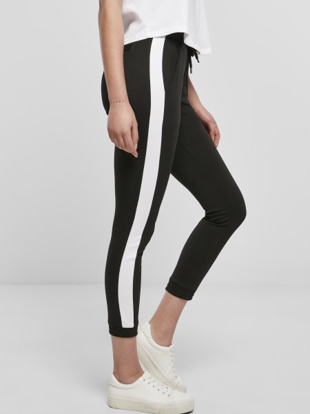 Pantalon de jogging pour femme BY103 noir avec bande blanche