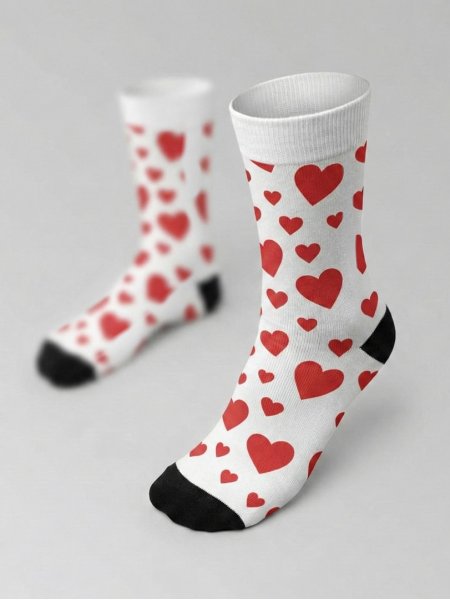 Chaussettes personnalisées coeurs 