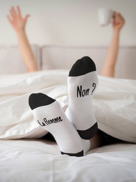 Chaussettes message caché portées Chaussettes message caché portées