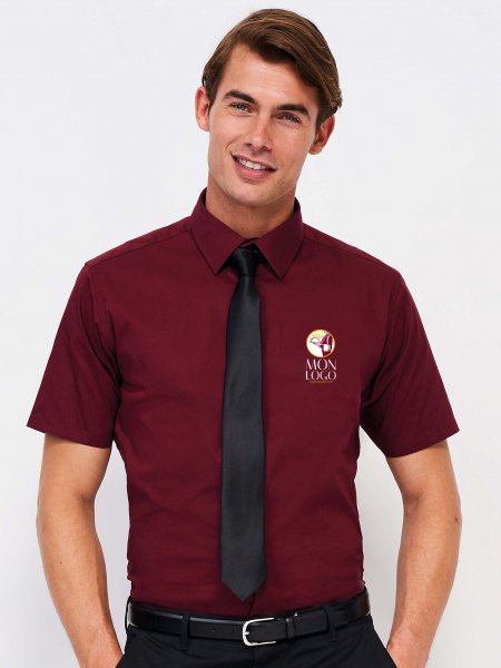 Exemple de logo floqué sur la chemise pour homme Broadway en coloris Bordeaux