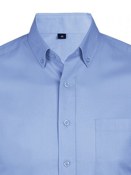 Zoom sur le col de la chemise personnalisable Business en coloris Ciel