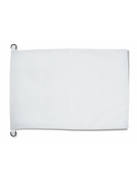 Drapeau personnalisé sur mesure avec anneaux Blanc