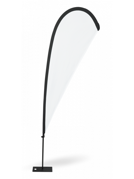 Oriflamme Publicitaire Goutte 5.40m Personnalisé - Pack Complet Blanc