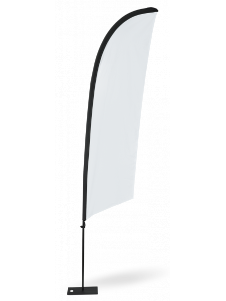 Oriflamme Publicitaire Voile 6m Personnalisé - Pack Complet Blanc