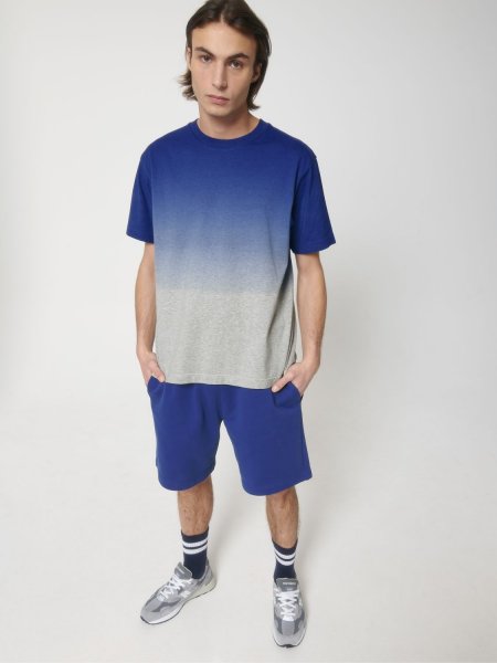 Tee-shirt nuancé Fuser Dip Dye en coloris Worker Blue / Heather Grey