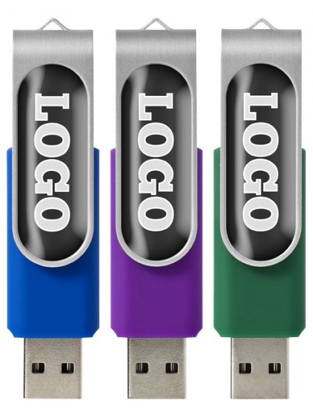 La clé USB rotative avec doming personnalisable disponible en 8 coloris
