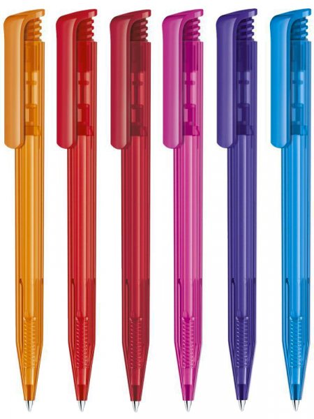 Le stylo à bille Super Hit Clear à personnaliser disponible en 15 coloris.