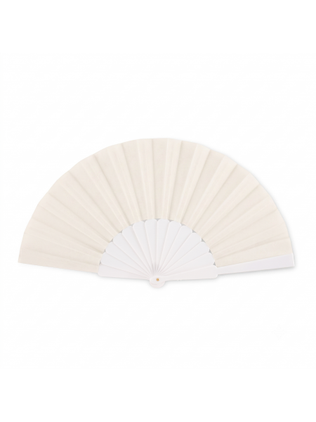 Eventail à main en plastique coloré personnalisable Blanc