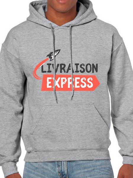 Le sweat à capuche à personnaliser en coloris Sport Grey livré chez vous en express Le sweat à capuche à personnaliser en coloris Sport Grey livré chez vous en express
