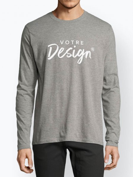 Mannequin homme de face portant le t-shirt IMPERIALW 02074 couleur gris chiné