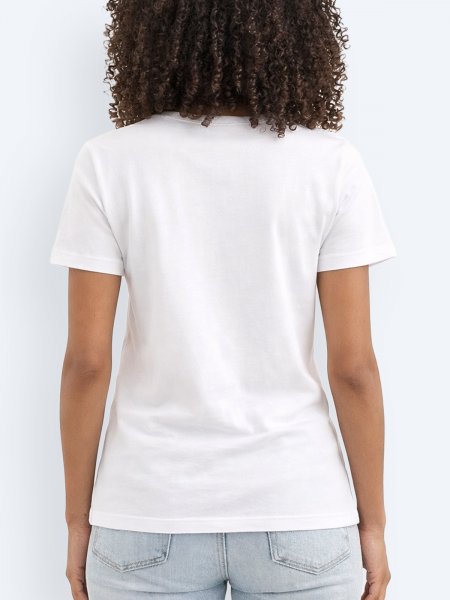 Mannequin femme de dos portant le t-shirt IMPERIALW 11502 couleur blanc
