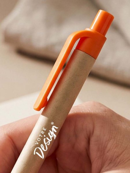 Stylo bille à poussoir en plastique de maïs biodégradable personnalisable
