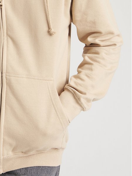 Poche du sweat zippé à capuche JH050 en coloris Desert Sand