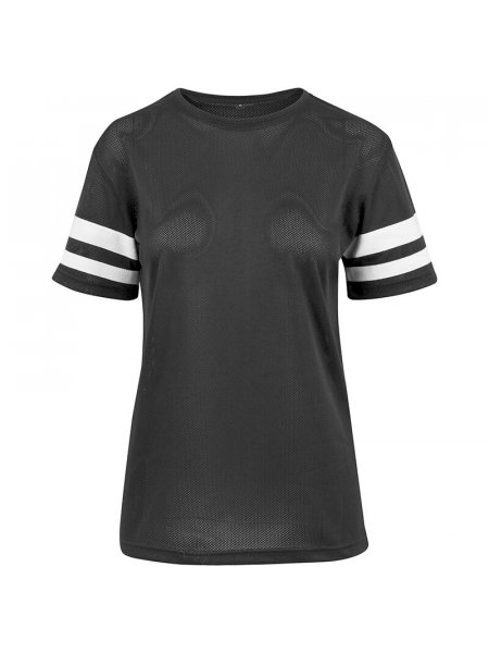 T shirt oversized femme à personnaliser - tissu respirant et manches contrastées Black / White