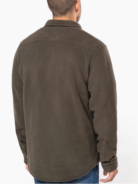 mannequin homme de dos portant Surchemise polaire doublée sherpa polaire homme personnalisable mannequin homme de dos portant Surchemise polaire doublée sherpa polaire homme personnalisable