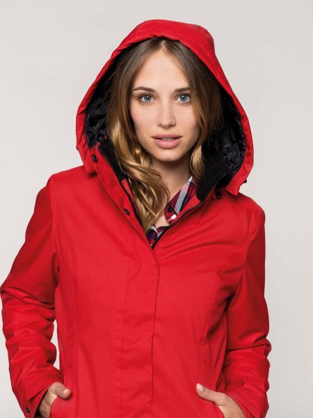 Parka à capuche pour femme à personnaliser en coloris red