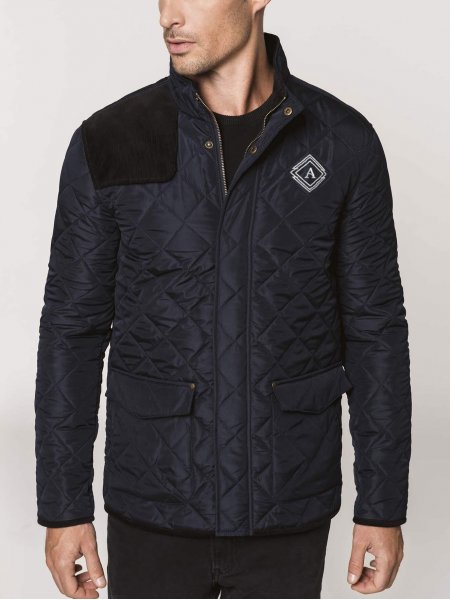 Veste matelassée homme navy/black personnalisable en ligne